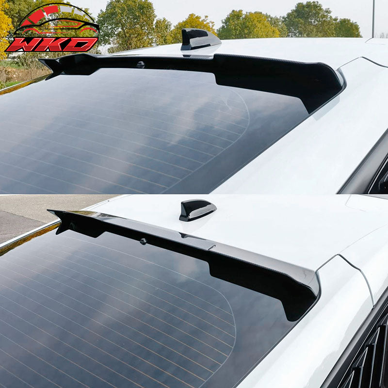 Fits 22-26 Honda Civic Hatchback IKON Style Roof Spoiler ABS Carbon Fiber Print