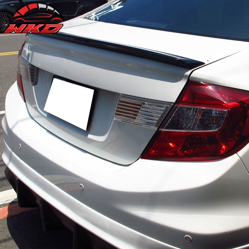 Fits 12-15 Honda Civic 9th Gen D Style Unpainted ABS Trunk Spoiler