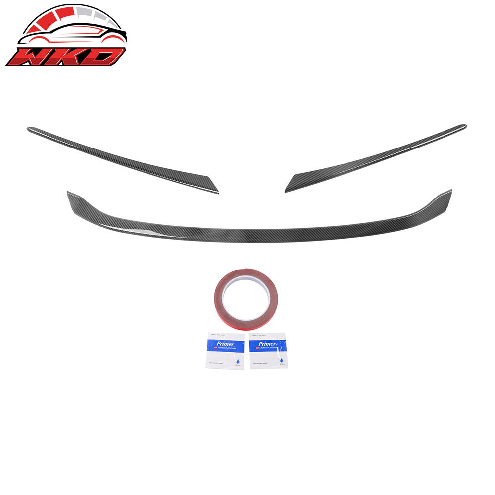 Fits 22-26 Honda Civic MD Style 3PCS Hood Bonnet Grille Trim Carbon Fiber Print