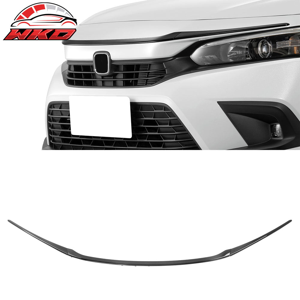 Fits 22-26 Honda Civic MD Style 3PCS Hood Bonnet Grille Trim Kit ABS Gloss Black