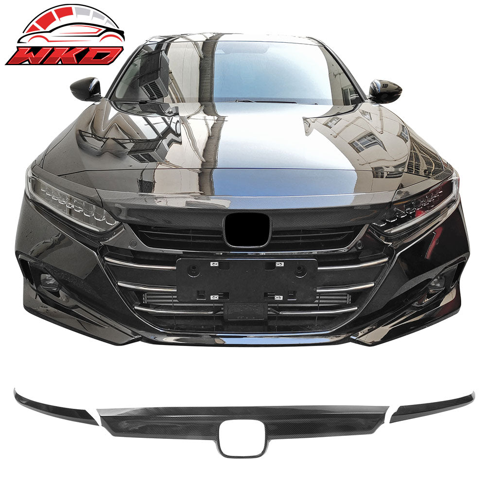 Fits 21-22 Honda Accord OE ABS Hood Bonnet Grille Trim Carbon Fiber Print 3PCS