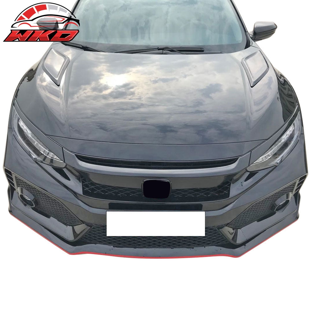 Fits 16-20 Honda Civic Air Intake Hood Bonnet Louver Scoop Cover