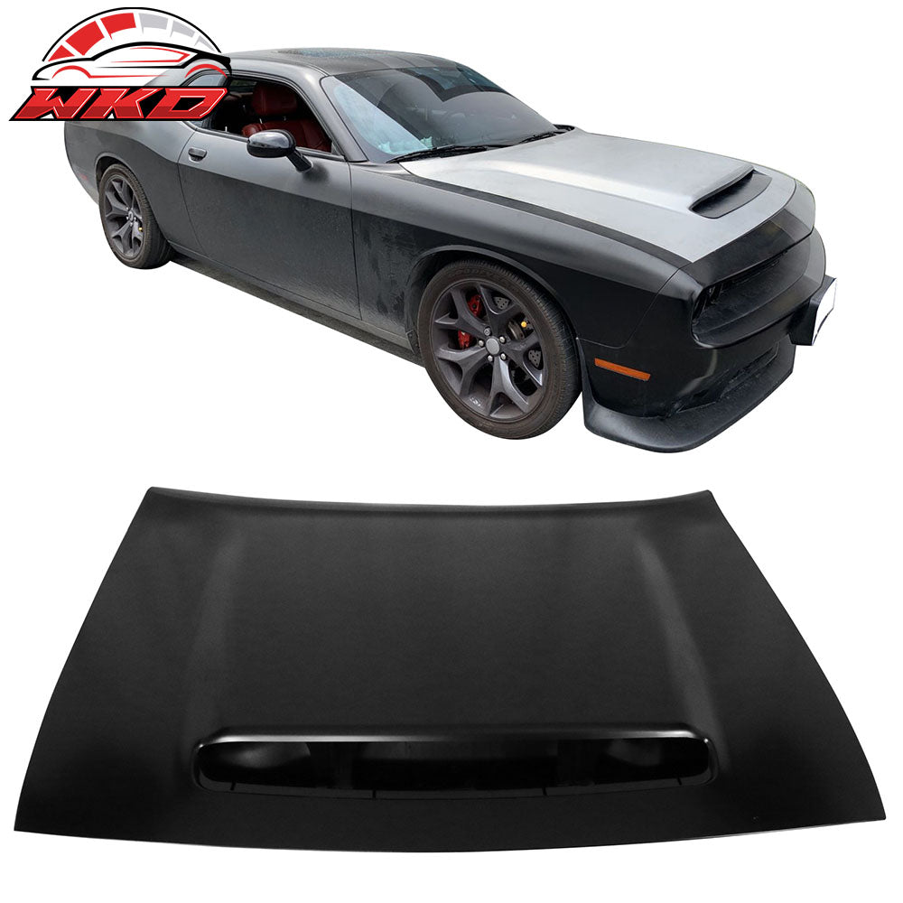Fits 08-23 Dodge Challenger Demon Style Hood Scoop Air Vent Unpainted - Aluminum
