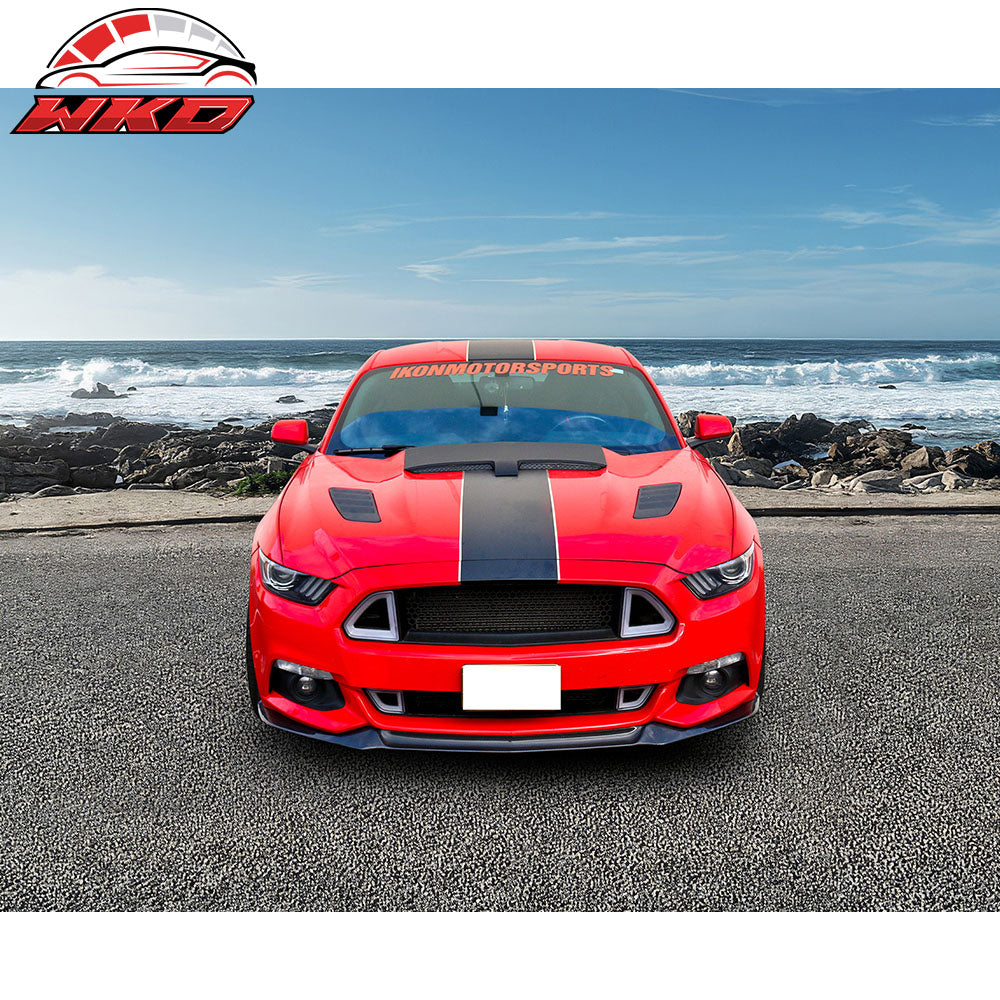 Fits 15-17 Mustang M Type Air Hood Vent Scoop Unpainted Black Polypropylene PP