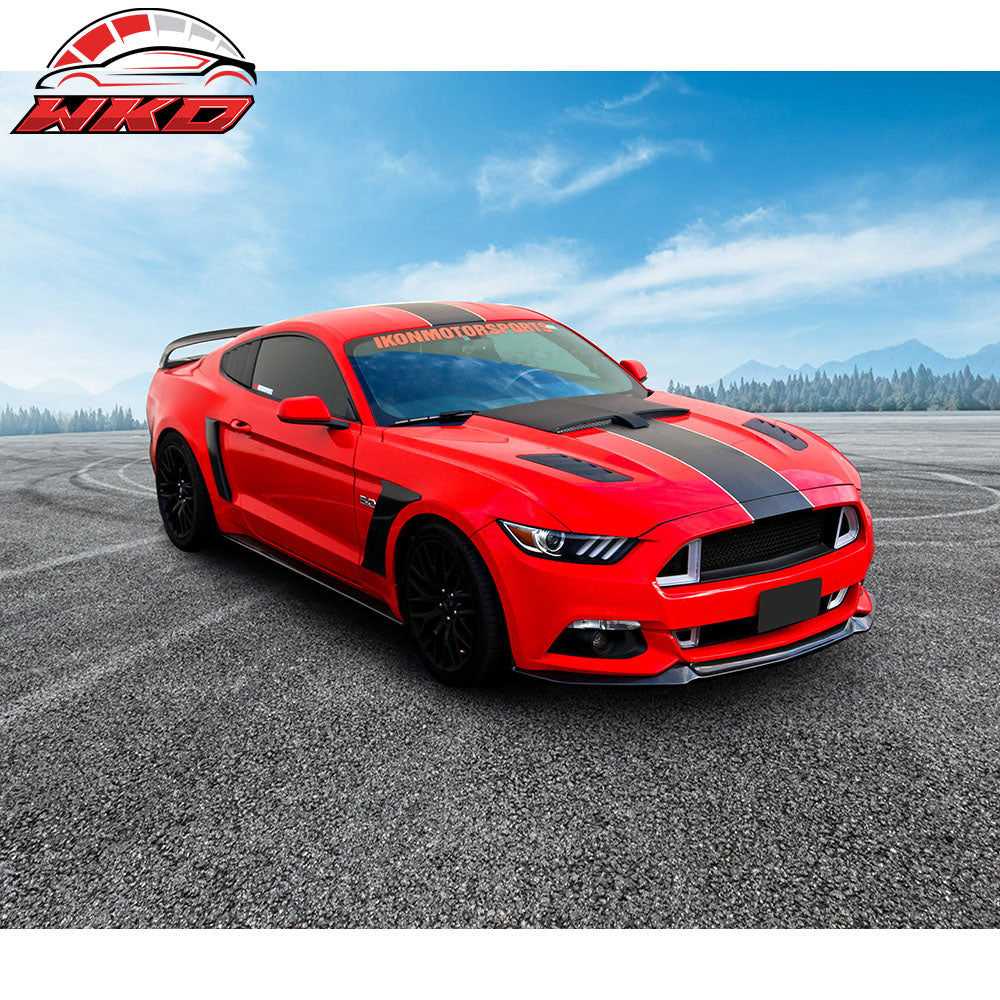 Fits 15-17 Mustang M Type Air Hood Vent Scoop Unpainted Black Polypropylene PP