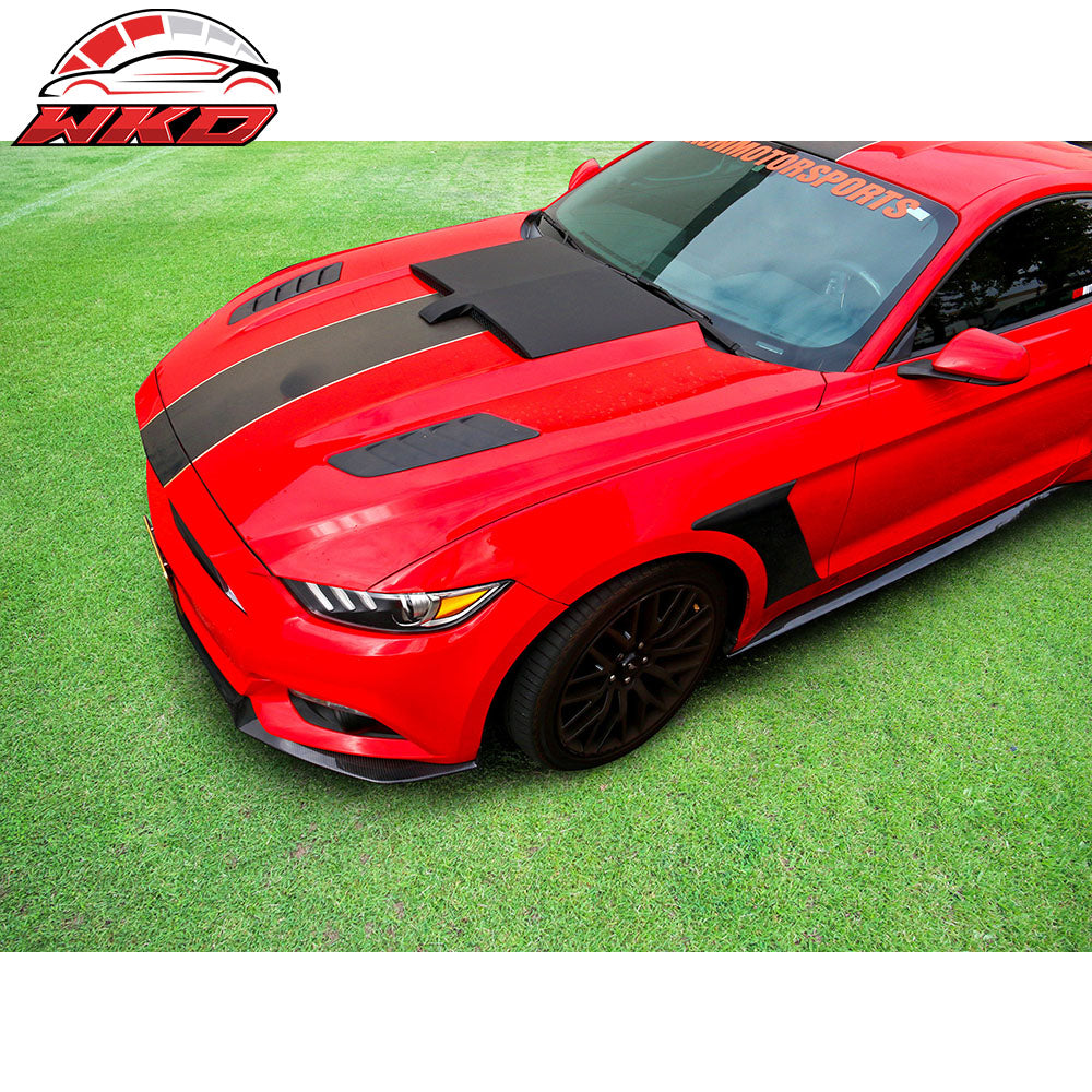 Fits 15-17 Mustang M Type Air Hood Vent Scoop Unpainted Black Polypropylene PP