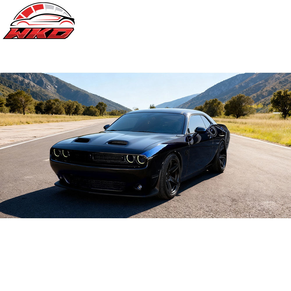 Fits 08-23 Dodge Challenger Hellcat Style Hood Unpainted - Aluminum