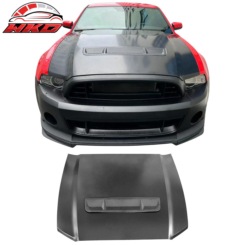 Fits 10-14 Ford Mustang GT500 Style Hood Aluminum Air Flow Intake Scoop Panel