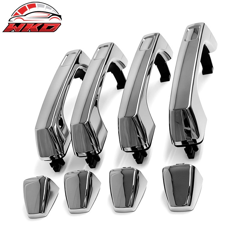 Fits 05-09 Hummer H3 Chrome ABS Left Right Side Door Handle Covers Cap Trim 4PCS