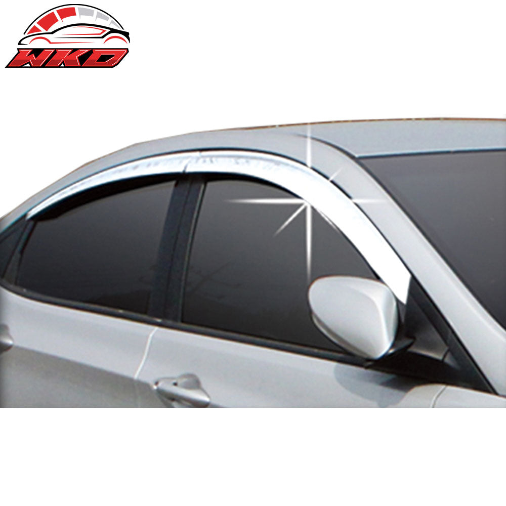 Fits 12-17 Hyundai Accent Sedan Side Window Visors Vent Deflectors 4PCS Chrome