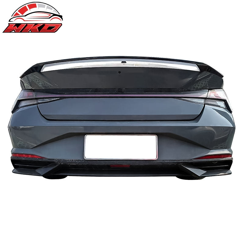 Fits 21-26 Hyundai Elantra 4-Door Sedan Rear Trunk Spoiler Wing ABS Gloss Black