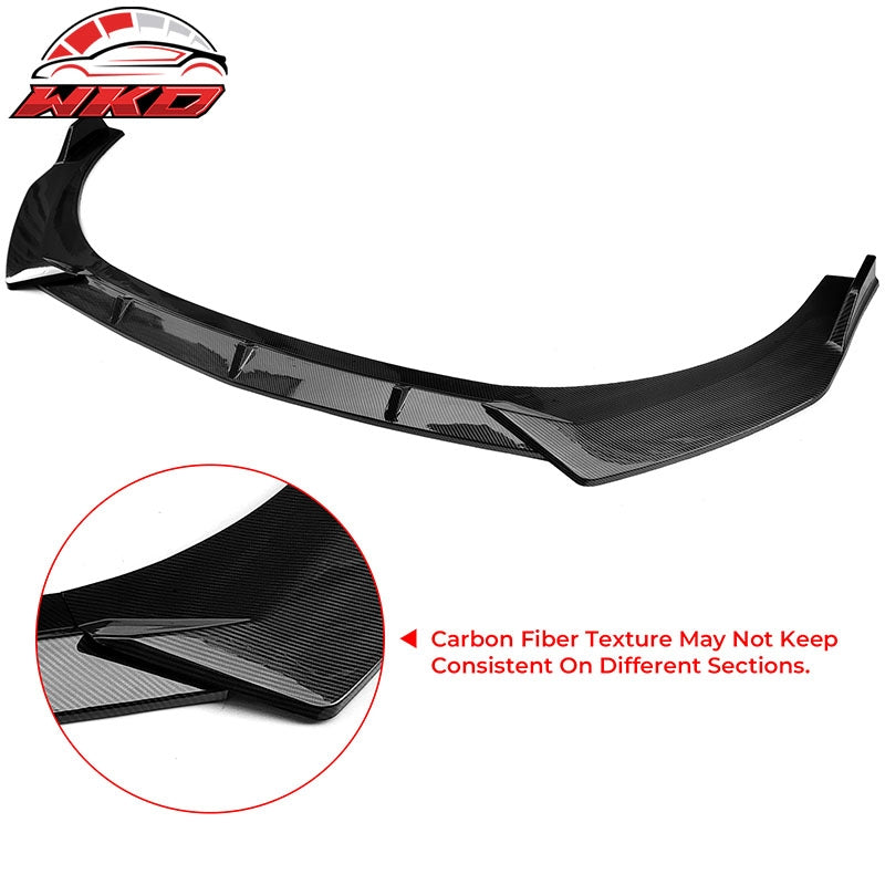 Fits 21-23 Hyundai Elantra 4DR Sedan Carbon Fiber Print 3PC Front Bumper Lip PP