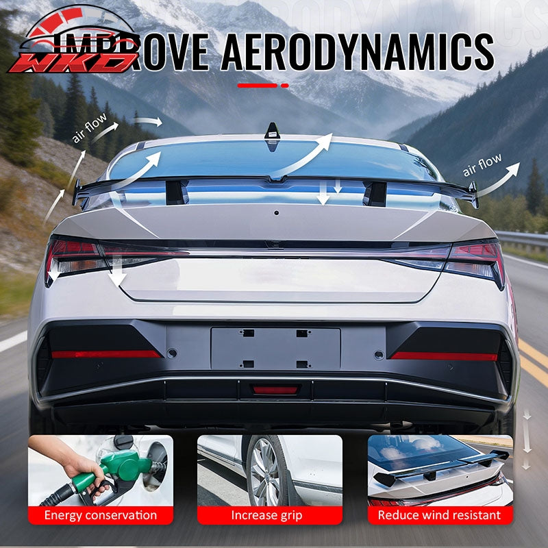 Fits 21-26 Hyundai Elantra 54" PRO Style Rear Trunk Spoiler Wing Gloss Black ABS