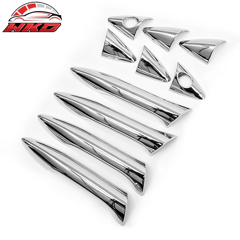 Fits 11-16 Hyundai Elantra Chrome ABS Door Handle Covers Cap w/ 1 or 2 Key Holes
