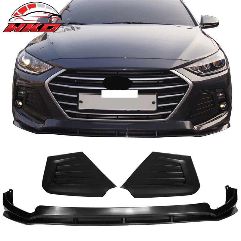 Fits 17-18 Hyundai Elantra SPW Style Front Bumper Lip Rear Diffuser Side Skirts