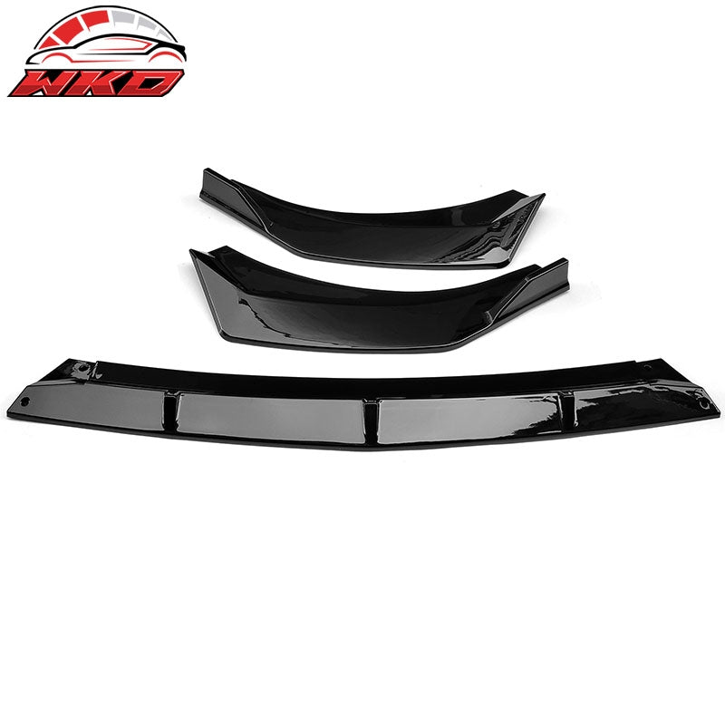 Fits 21-23 Hyundai Elantra Gloss Black Front Bumper Lip Spoiler Splitter PP 3PCS