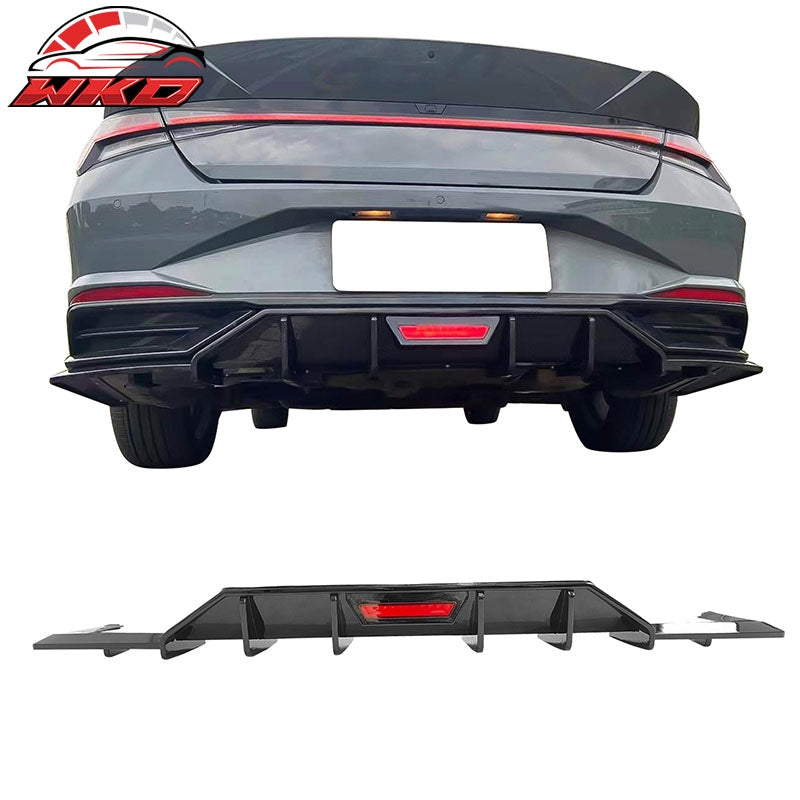 Wholesale 21-23 Hyundai Elantra IKON Style Gloss Black Rear Bumper Lip Diffuser - PP