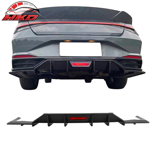 Wholesale 21-23 Hyundai Elantra IKON Style Rear Bumper Lip Diffuser Matte Black PP