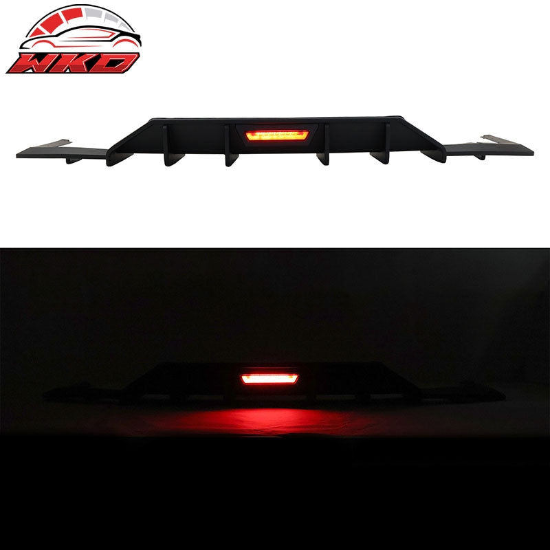 Fits 21-23 Hyundai Elantra IKON Style Rear Bumper Lip Diffuser Matte Black PP