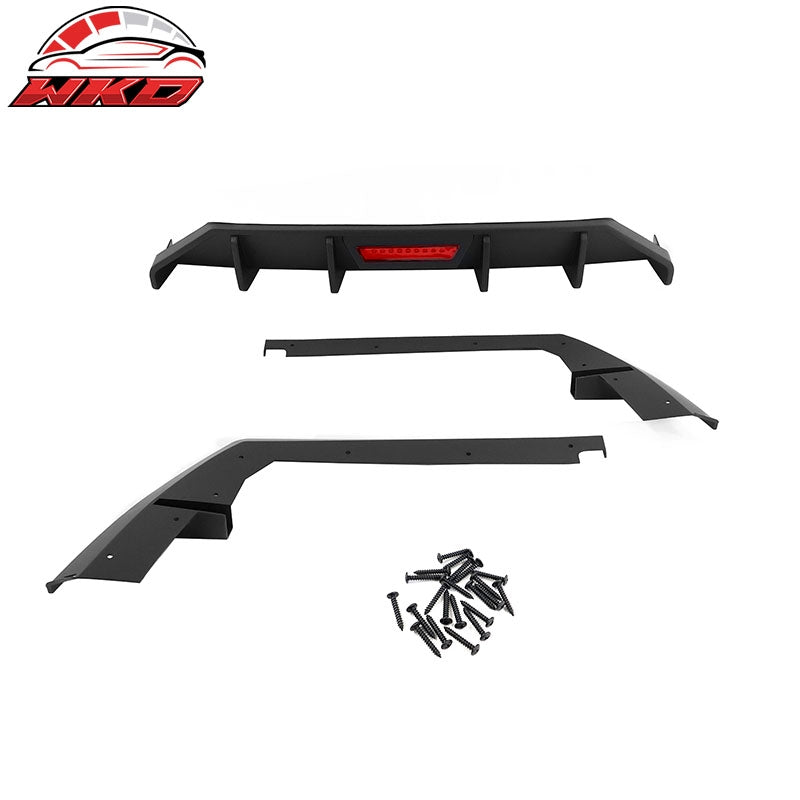 Fits 21-23 Hyundai Elantra IKON Style Rear Bumper Lip Diffuser Matte Black PP
