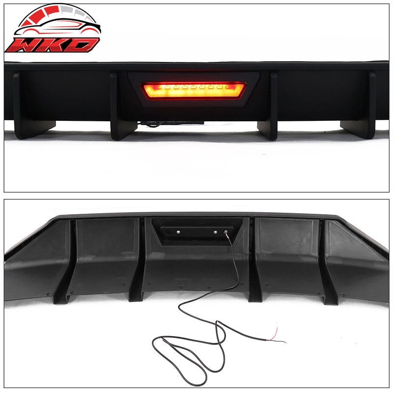 Fits 21-23 Hyundai Elantra IKON Style Rear Bumper Lip Diffuser Matte Black PP
