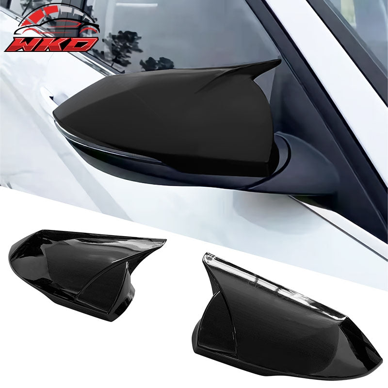 Fits 21-26 Hyundai Elantra 4DR Sedan Gloss Black ABS Rear View Side Mirror Cover