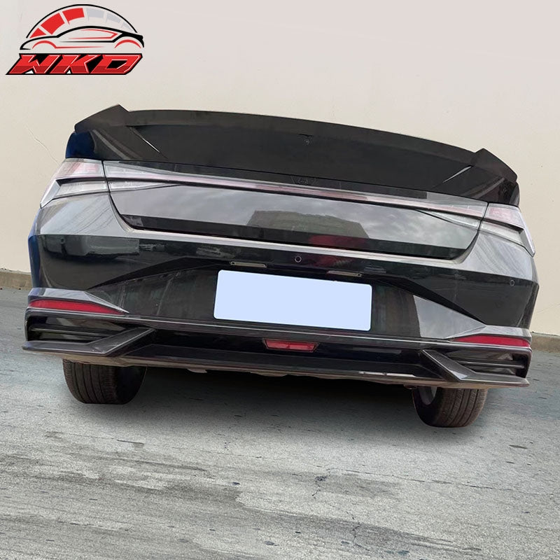 Fits 21-26 Hyundai Elantra Sedan M4 Style Rear Trunk Spoiler Lid ABS Matte Black