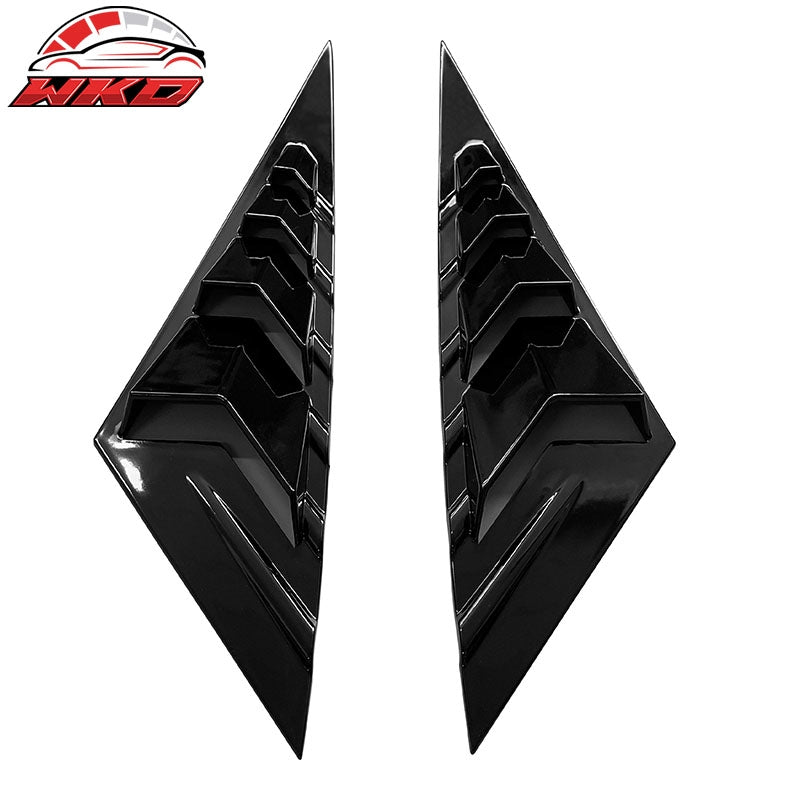 Fits 21-26 Hyundai Elantra 4DR Gloss Black ABS 2PC Rear Side Vent Window Louver