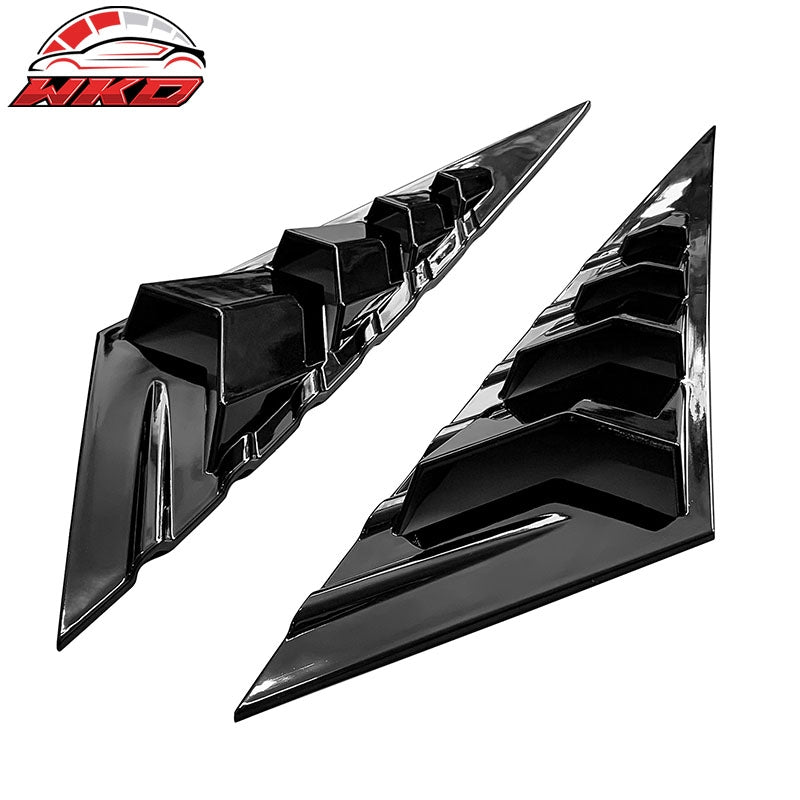 Fits 21-26 Hyundai Elantra 4DR Gloss Black ABS 2PC Rear Side Vent Window Louver