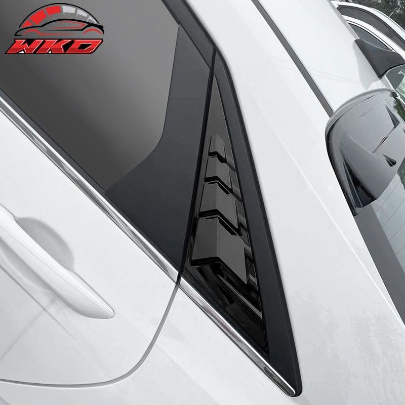 Fits 21-26 Hyundai Elantra 4DR Gloss Black ABS 2PC Rear Side Vent Window Louver