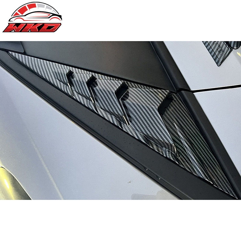 Fits 21-26 Hyundai Elantra Side Window Louvers Carbon Fiber Print