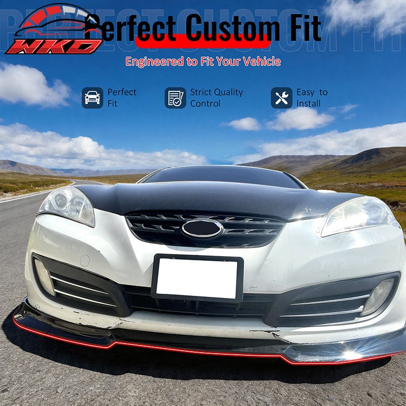 Wholesale 10-12 Hyundai Genesis Coupe KS PP Front Bumper Lip Chin Spoiler Gloss Black - Wikond Auto