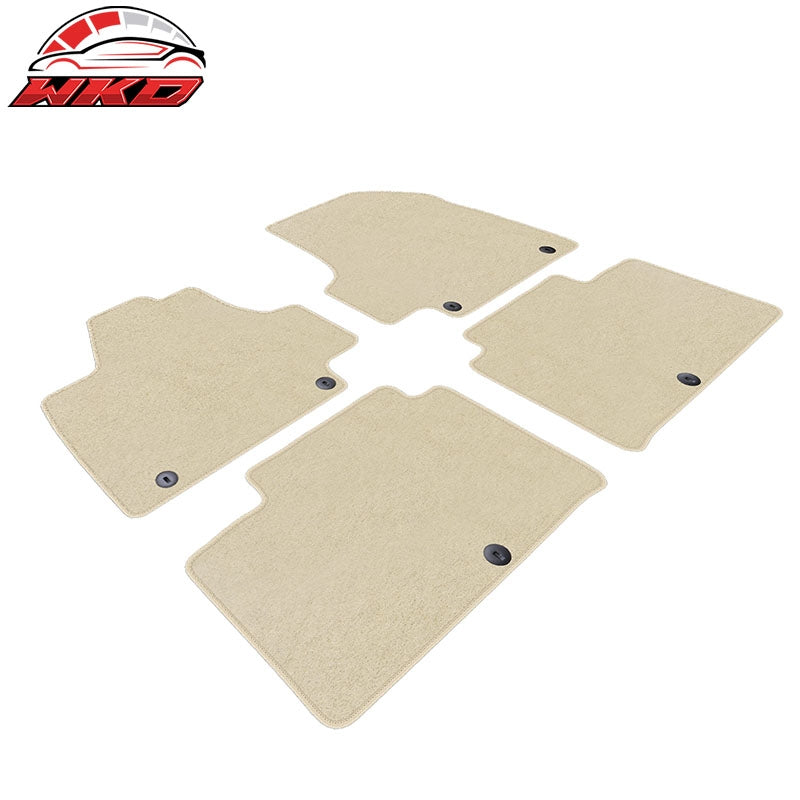 Fits 22-24 Hyundai Ioniq 5 4DR Front & Rear Floor Mats Carpet Nylon 4PCS - Beige