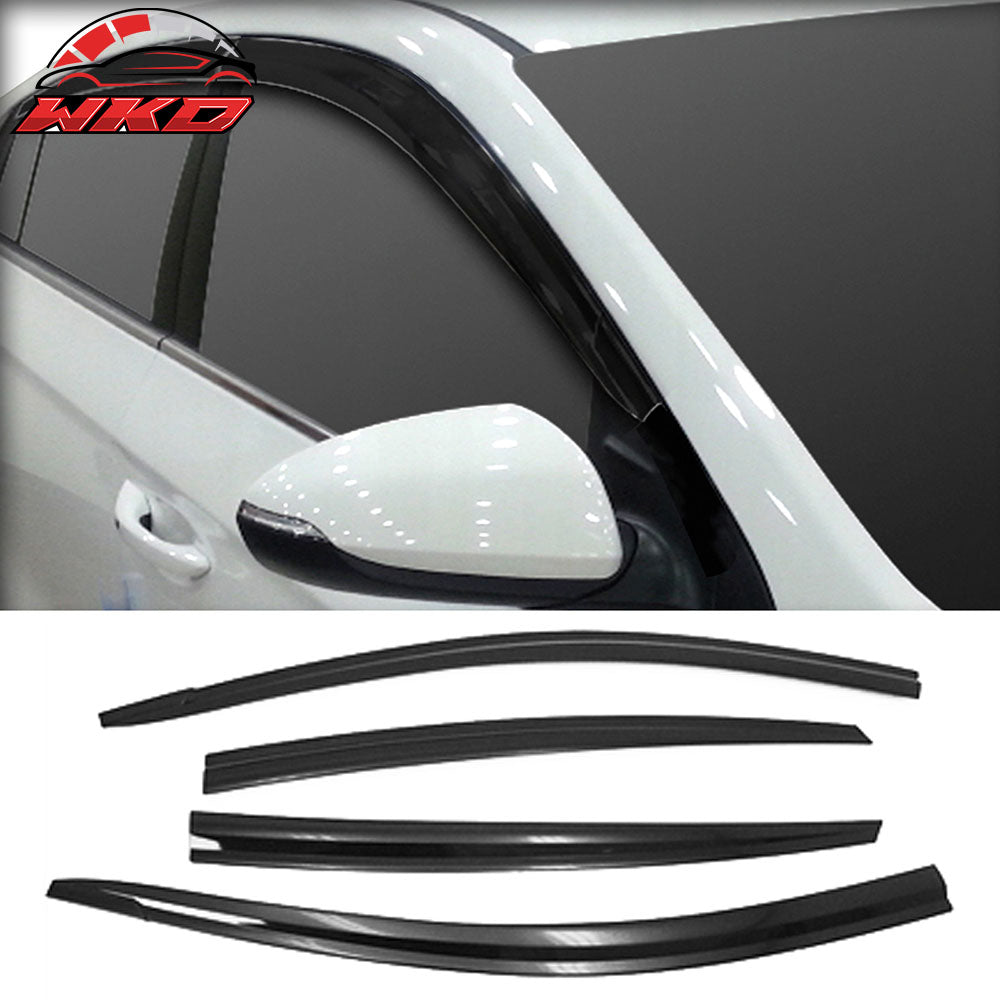 Fits 17-21 Hyundai Ioniq Window Visor ABS Dark Smoke Rain Guard 4PC Deflector