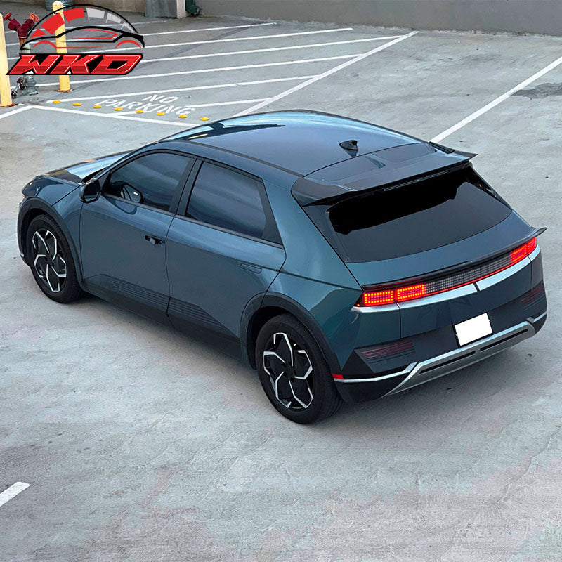 For 22-24 Hyundai Ioniq 5 Carbon Fiber Print IKON Rear Roof Spoiler Wing ABS 3PC