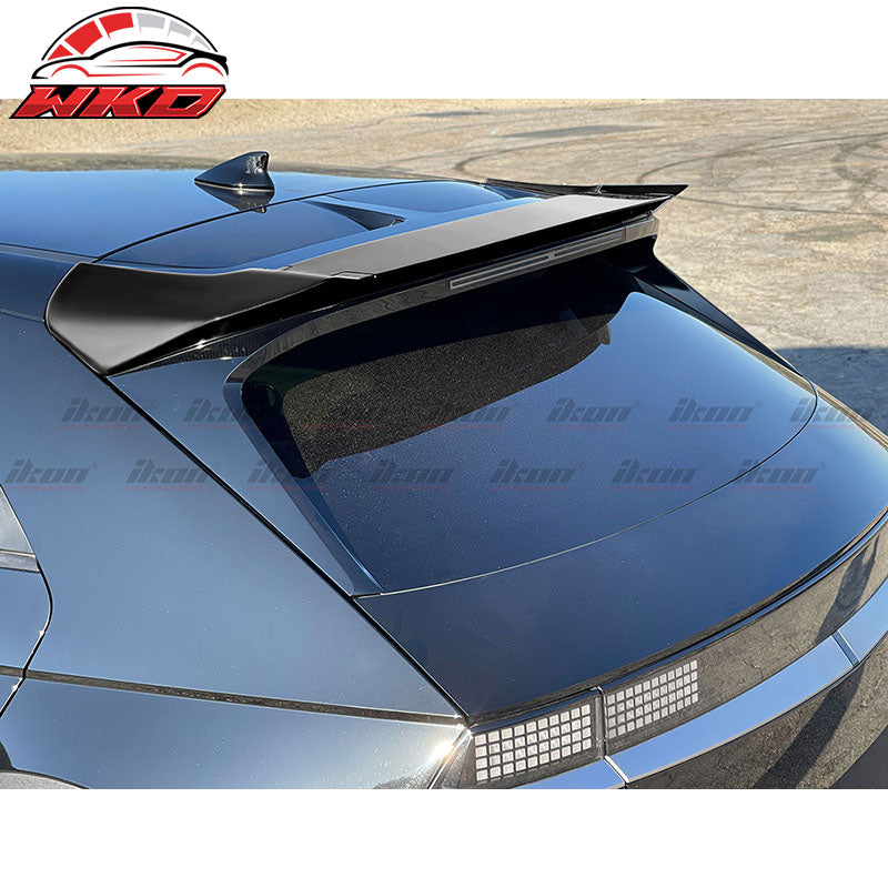 Fits 22-24 Hyundai Ioniq 5 IKON Style Gloss Black Rear Roof Spoiler Wing ABS 3PC