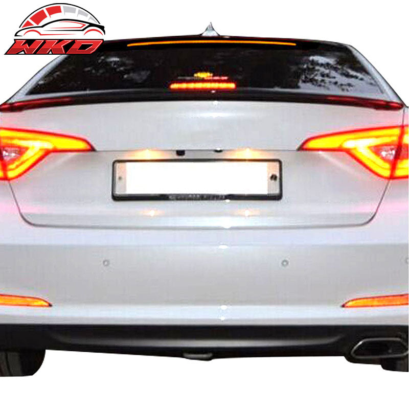 Fits 15-17 Hyundai Sonata Unpainted ABS Long LED Surface Emitting Roof Spoiler