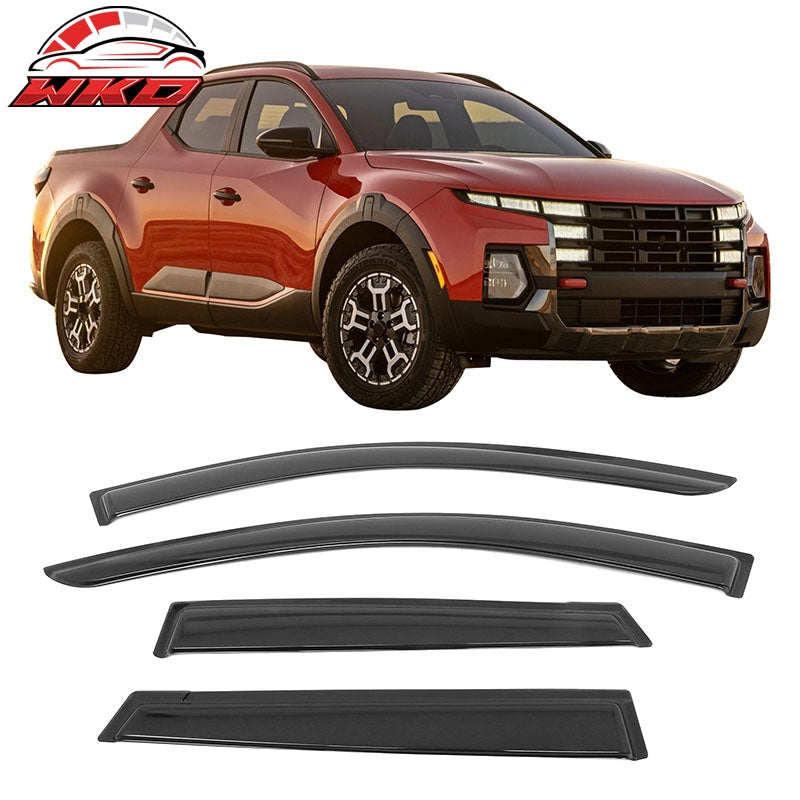 Fits 22-26 Hyundai Santa Cruz Tape on Window Visors Vent Rain Sun Wind Guards