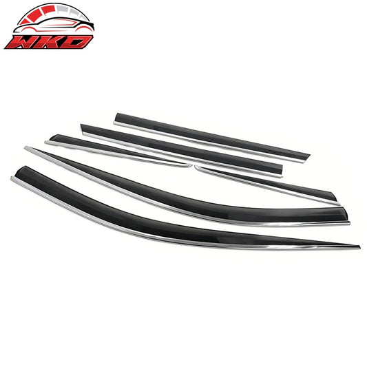 Wholesale For 12-15 Hyundai Santa Fe DM Window Visors Acrylic Deflector w/ Chrome Trim 6PC - Wikond Auto