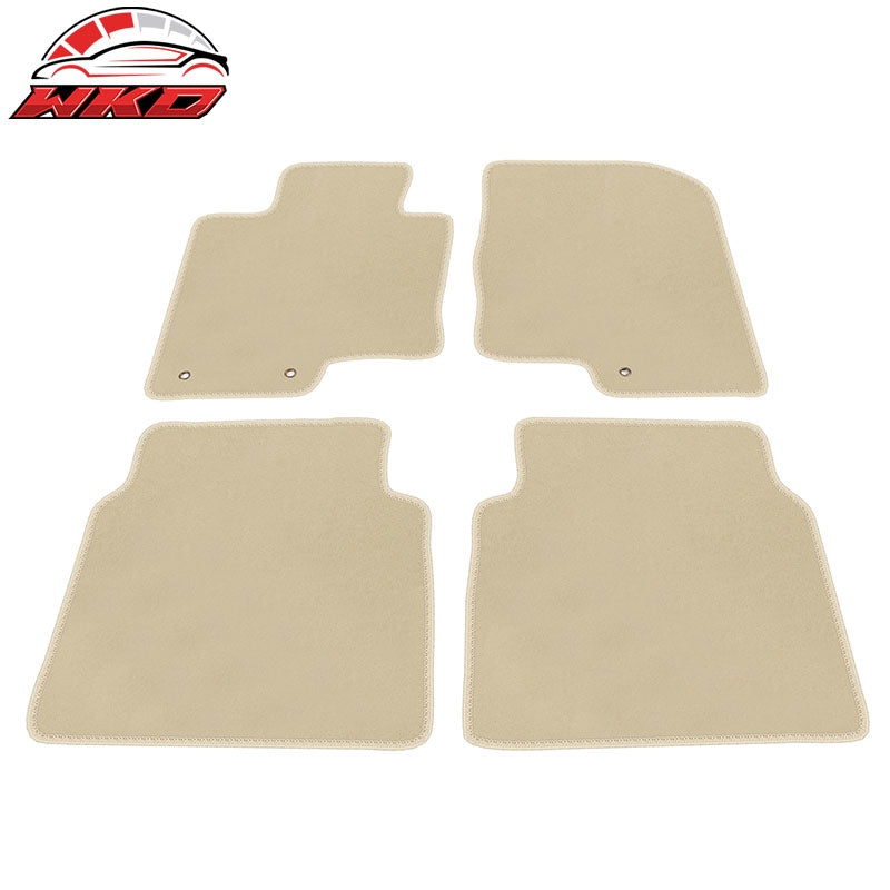 Fits 11-14 Hyundai Sonata 4PC Car Floor Mats Liner Front Rear Nylon Beige Carpet
