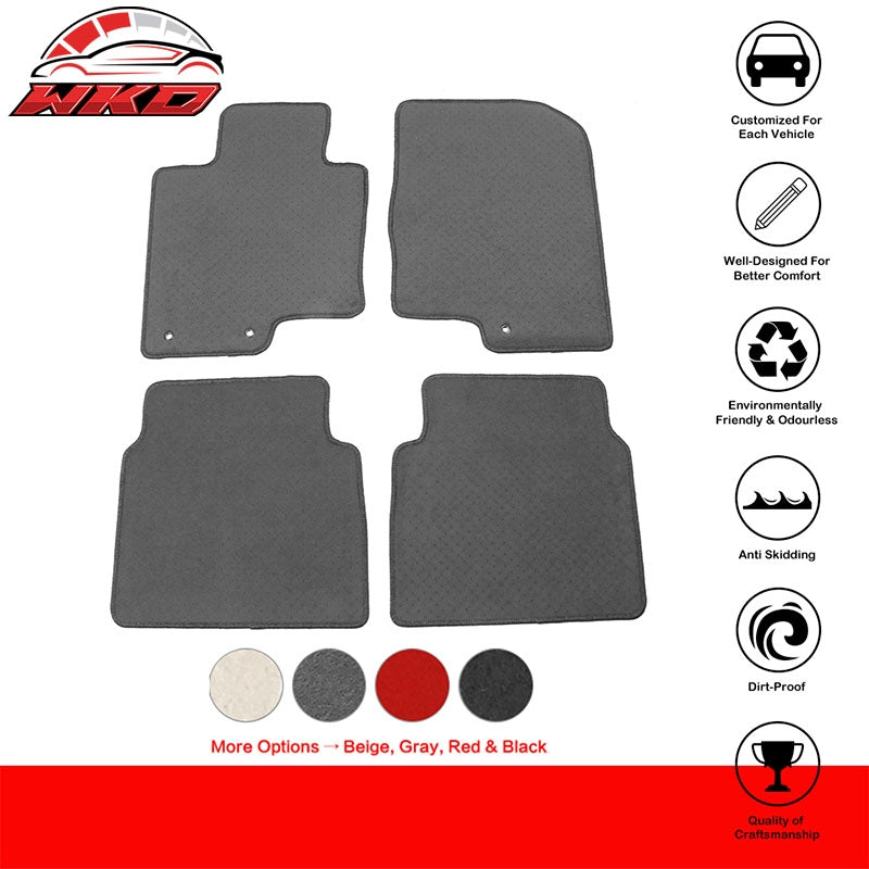 Fits 11-14 Hyundai Sonata Car Floor Mats Liner Front Rear Nylon Grey Carpet 4PC