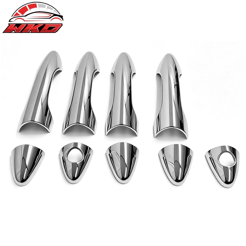 Wholesale Fits 10-15 Hyundai Tucson Chrome ABS Door Handle Covers Cap w/ 1 or 2 Key Holes Default Title - Wikond Auto
