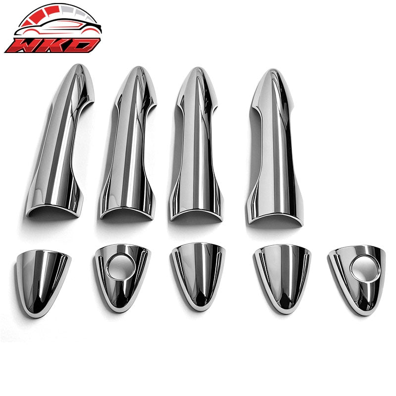 Wholesale Fits 10-15 Hyundai Tucson Chrome ABS Door Handle Covers Cap w/ 1 or 2 Key Holes - Wikond Auto