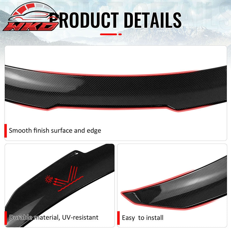 Fits 09-15 INFINITI G37 G25 Q40 Trunk Spoiler Carbon Fiber Print PSM Style ABS