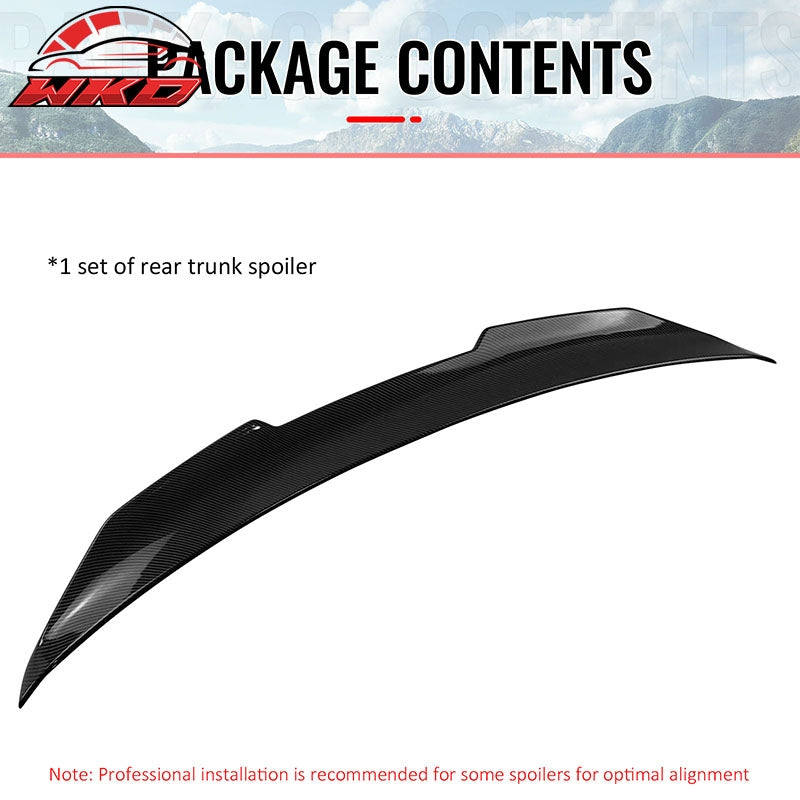 Fits 09-15 INFINITI G37 G25 Q40 Trunk Spoiler Carbon Fiber Print PSM Style ABS
