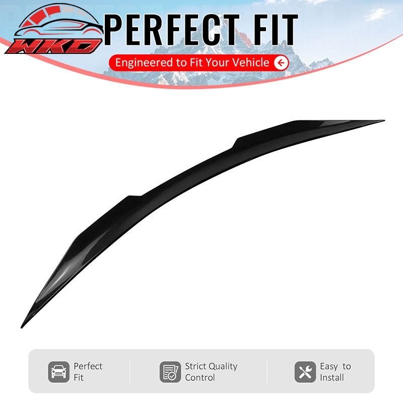 Fits 08-13 INFINITI G37 14-15 Q60 Trunk Spoiler Carbon Fiber Print PSM Style ABS