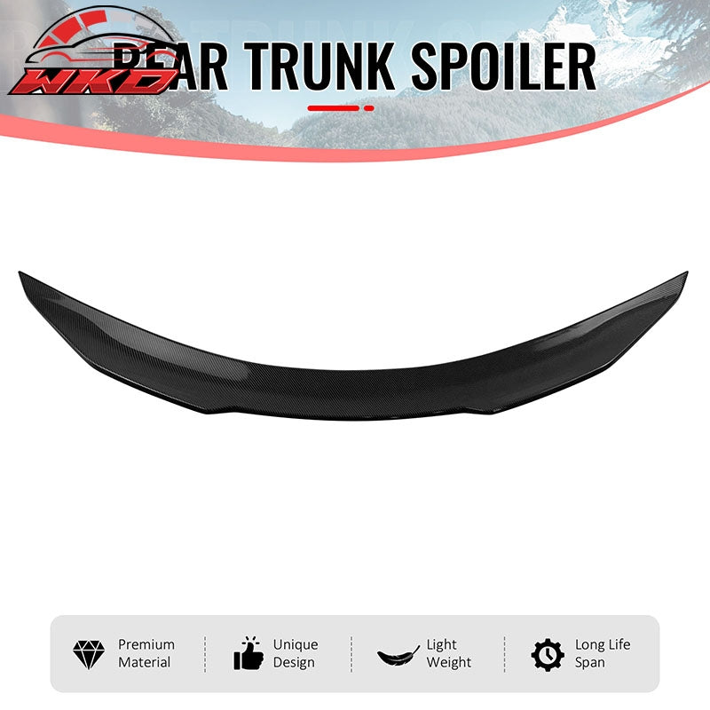 Fits 08-13 INFINITI G37 14-15 Q60 Trunk Spoiler Carbon Fiber Print PSM Style ABS