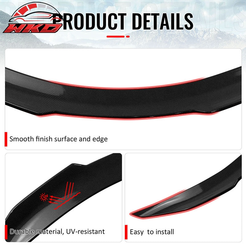 Fits 08-13 INFINITI G37 14-15 Q60 Trunk Spoiler Carbon Fiber Print PSM Style ABS