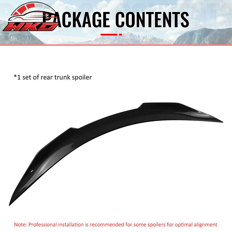 Fits 08-13 INFINITI G37 14-15 Q60 Trunk Spoiler Carbon Fiber Print PSM Style ABS