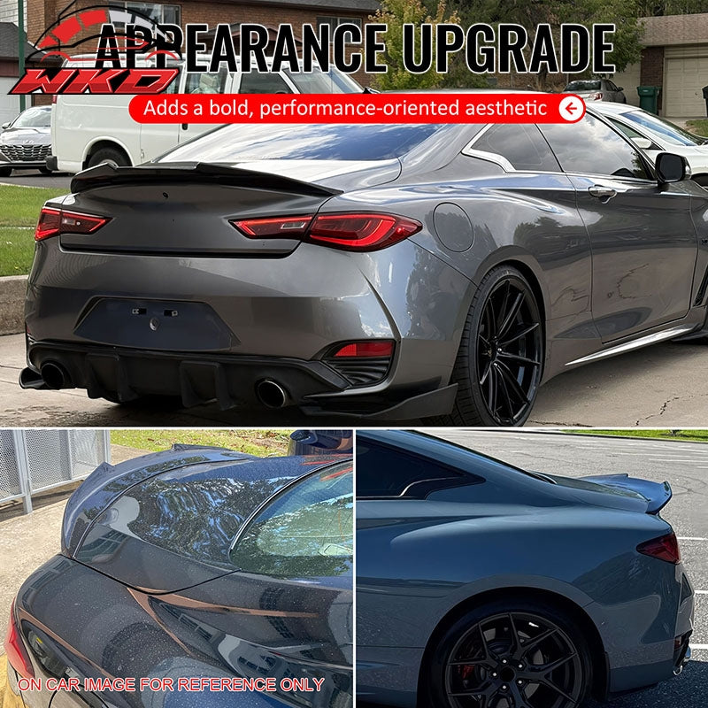 Wholesale 17-22 INFINITI Q60 Trunk Spoiler Carbon Fiber Print PSM Style Rear Wing ABS - Wikond Auto